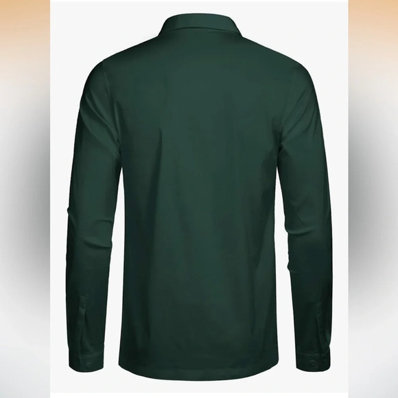 NWT Stylish Dark Green Lace-Up Men's Shirt Medium - Picture 3 of 8